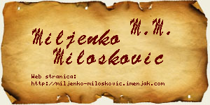 Miljenko Milošković vizit kartica